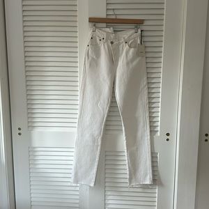 Agolde Criss Cross Straight Jeans in White